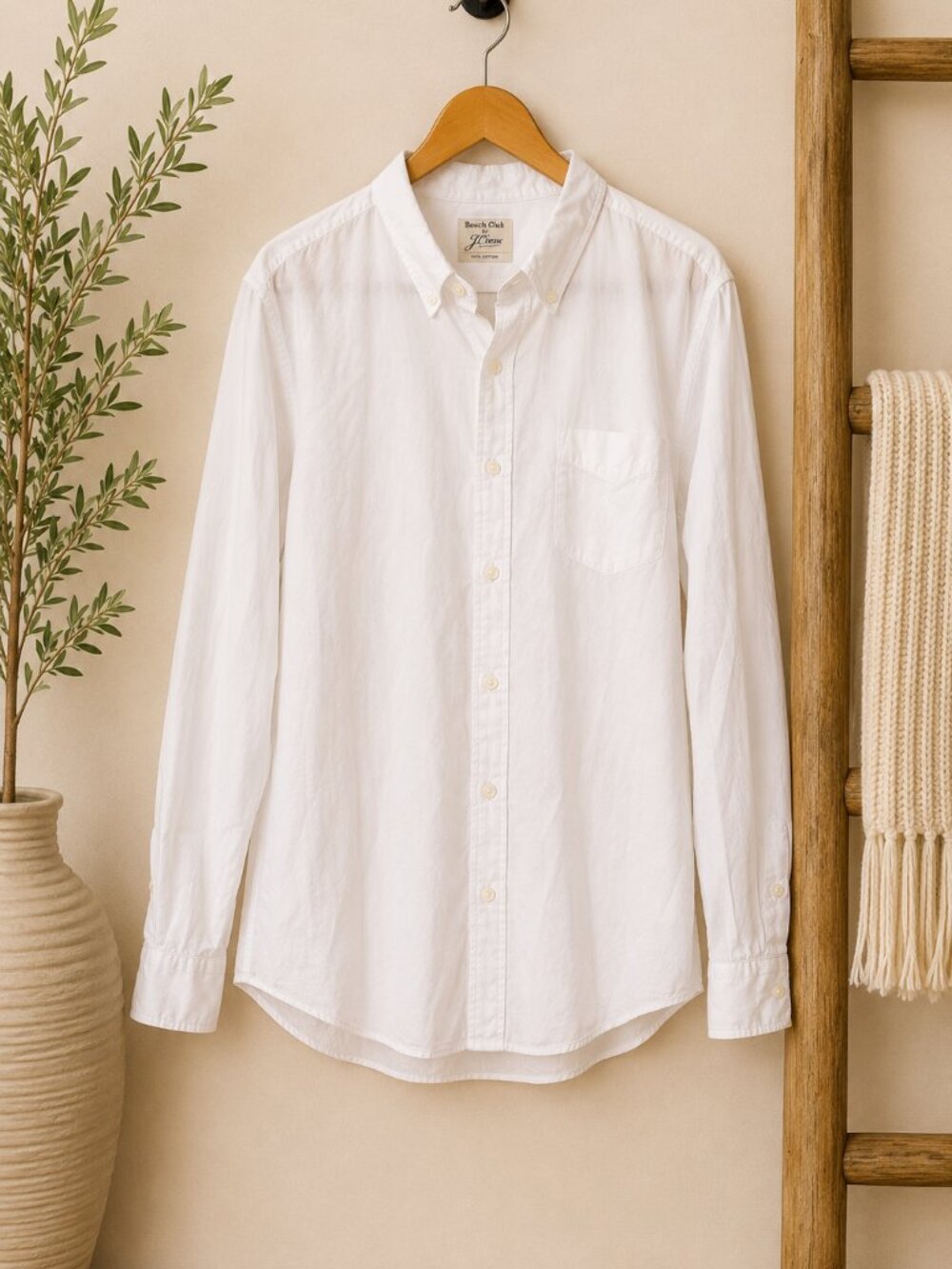 J.Crew Men’s Slim Fit White Button Down Shirt XL Cotton BJ742 NWOT